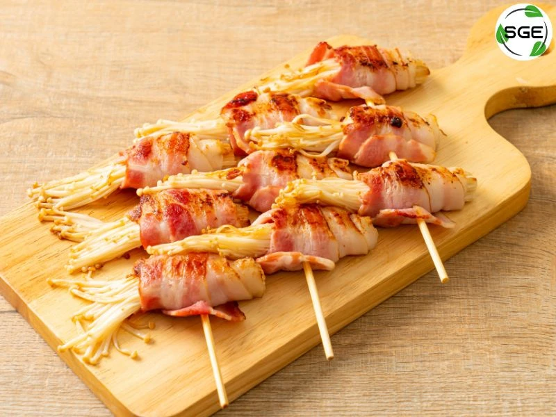 เห็ดพันเบคอน-enoki-bacon-rolls